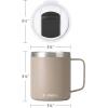 imageSUNWILL Travel Coffee Mugs Set of 4 Insulated Tumbler with Lid 14oz Stainless Steel Cup with Handle Bulk for Gift Camping Office Powder Coated Charcoal Royal Blue Magenta YellowPowder Coated Cream  Taupe