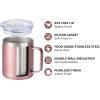 imageSUNWILL Travel Coffee Mugs Set of 4 Insulated Tumbler with Lid 14oz Stainless Steel Cup with Handle Bulk for Gift Camping Office Powder Coated Charcoal Royal Blue Magenta YellowRose Gold