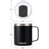 imageSUNWILL Travel Coffee Mugs Set of 4 Insulated Tumbler with Lid 14oz Stainless Steel Cup with Handle Bulk for Gift Camping Office Powder Coated Charcoal Royal Blue Magenta YellowPowder Coated Black