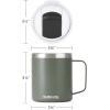 imageSUNWILL Travel Coffee Mugs Set of 4 Insulated Tumbler with Lid 14oz Stainless Steel Cup with Handle Bulk for Gift Camping Office Powder Coated Charcoal Royal Blue Magenta YellowPowder Coated Camp Green