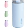 imageSUNWILL Travel Coffee Mug with Lid Leak Proof Tumbler Stainless Steel 16 oz Insulated Cup for Water Tea Ice Powder Coated IcebergPowder Coated Iceberg