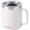 imageSUNWILL Travel Coffee Mugs Set of 4 Insulated Tumbler with Lid 14oz Stainless Steel Cup with Handle Bulk for Gift Camping Office Powder Coated Charcoal Royal Blue Magenta YellowPowder Coated Cream