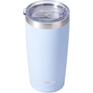 imageSUNWILL Travel Coffee Mug with Lid 20 oz Tumbler Set of 2 Insulated Stainless Steel Cup for Water Tea Powder Coated Sakura ampamp MintPowder Coated Iceberg