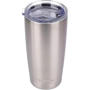 imageSUNWILL Travel Coffee Mug with Lid 20 oz Tumbler Set of 2 Insulated Stainless Steel Cup for Water Tea Powder Coated Sakura ampamp MintStainless Steel