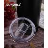 imageLid for SUNWILL 14oz Mugs and 20oz Tumblers Only Spill and Splash Resistant Sliding Covers Replacement 2 Pack Straw Friendly BPA Free