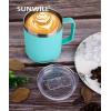 imageLid for SUNWILL 14oz Mugs and 20oz Tumblers Only Spill and Splash Resistant Sliding Covers Replacement 2 Pack Straw Friendly BPA Free