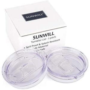 imageLid for SUNWILL 14oz Mugs and 20oz Tumblers Only Spill and Splash Resistant Sliding Covers Replacement 2 Pack Straw Friendly BPA Free