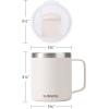 imageSUNWILL Travel Coffee Mugs Set of 4 Insulated Tumbler with Lid 14 oz Stainless Steel Cup with Handle Bulk for Gift Camping Office Powder Coated Orchid Iceberg Mint SakuraPowder Coated Cream