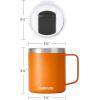 imageSUNWILL Travel Coffee Mugs Set of 4 Insulated Tumbler with Lid 14 oz Stainless Steel Cup with Handle Bulk for Gift Camping Office Powder Coated Orchid Iceberg Mint SakuraPowder Coated Orange