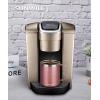 imageSUNWILL Travel Coffee Mugs Set of 4 Insulated Tumbler with Lid 14 oz Stainless Steel Cup with Handle Bulk for Gift Camping Office Powder Coated Orchid Iceberg Mint SakuraRose Gold