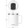 imageSUNWILL Travel Coffee Mugs Set of 4 Insulated Tumbler with Lid 14 oz Stainless Steel Cup with Handle Bulk for Gift Camping Office Powder Coated Orchid Iceberg Mint SakuraPowder Coated White