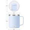 imageSUNWILL Travel Coffee Mugs Set of 4 Insulated Tumbler with Lid 14 oz Stainless Steel Cup with Handle Bulk for Gift Camping Office Powder Coated Orchid Iceberg Mint SakuraPowder Coated Iceberg