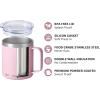 imageSUNWILL Travel Coffee Mugs Set of 4 Insulated Tumbler with Lid 14 oz Stainless Steel Cup with Handle Bulk for Gift Camping Office Powder Coated Orchid Iceberg Mint SakuraPowder Coated Sakura