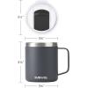 imageSUNWILL Travel Coffee Mugs Set of 4 Insulated Tumbler with Lid 14 oz Stainless Steel Cup with Handle Bulk for Gift Camping Office Powder Coated Orchid Iceberg Mint SakuraPowder Coated Charcoal