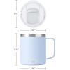 imageSUNWILL Travel Coffee Mugs Set of 4 Insulated Tumbler with Lid 14 oz Stainless Steel Cup with Handle Bulk for Gift Camping Office Powder Coated Orchid Iceberg Mint SakuraPowder Coated Orchid  lceburg  Mint  Sakura