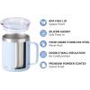 imageSUNWILL Travel Coffee Mugs Set of 4 Insulated Tumbler with Lid 14 oz Stainless Steel Cup with Handle Bulk for Gift Camping Office Powder Coated Orchid Iceberg Mint SakuraPowder Coated Iceberg