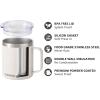 imageSUNWILL Travel Coffee Mugs Set of 4 Insulated Tumbler with Lid 14 oz Stainless Steel Cup with Handle Bulk for Gift Camping Office Powder Coated Orchid Iceberg Mint SakuraPowder Coated Cream