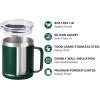 imageSUNWILL Travel Coffee Mugs Set of 4 Insulated Tumbler with Lid 14 oz Stainless Steel Cup with Handle Bulk for Gift Camping Office Powder Coated Orchid Iceberg Mint SakuraPowder Coated Forest Green  Plum