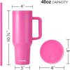 imageSUNWILL Travel Coffee Tumbler with Lid and Straw 40 oz Tumbler with Handle Tumbler Cups Insulated Reusable Stainless Steel Coffee Mug for Office ampamp Home Cupholder Friendly MagentaPowder Coated Magenta