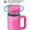 imageSUNWILL Travel Coffee Tumbler with Lid and Straw 40 oz Tumbler with Handle Tumbler Cups Insulated Reusable Stainless Steel Coffee Mug for Office ampamp Home Cupholder Friendly MagentaPowder Coated Magenta