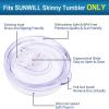 imageLid for SUNWILL 12oz and 20oz Skinny Tumblers Only Spill and Splash Resistant Sliding Covers Replacement 2 Pack Straw Friendly BPA Free