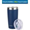 imageLid for SUNWILL 20oz Travel Tumblers Only Spill Proof Lid Splash Resistant Silicone Sliding Covers Replacement 2 Pack Straw Friendly BPA Free