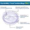 imageLid for SUNWILL 20oz Travel Tumblers Only Spill Proof Lid Splash Resistant Silicone Sliding Covers Replacement 2 Pack Straw Friendly BPA Free
