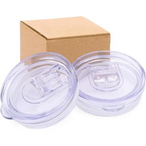 imageLid for SUNWILL 12oz and 20oz Skinny Tumblers Only Spill and Splash Resistant Sliding Covers Replacement 2 Pack Straw Friendly BPA Free