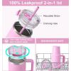 imageSUNWILL Travel Coffee Mug with Lid 20 oz Tumbler with Handle and Straw Leak Proof Stainless Steel Cup Insulated for Office ampamp Gym Cupholder Friendly Powder Coated Matcha CreamPowder Coated Pink