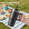 image:imageSUNWILL 20 oz Tumbler with Handle and Straw Leak ProofTravel Coffee Mug with Lid Stainless Steel Cup Insulated for Office amp Gym Cupholder Friendly Powder Coated OrchidPowder Coated Black