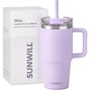 image:imageSUNWILL 20 oz Tumbler with Handle and Straw Leak ProofTravel Coffee Mug with Lid Stainless Steel Cup Insulated for Office amp Gym Cupholder Friendly Powder Coated OrchidPowder Coated Orchid