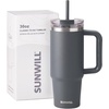 image:imageSUNWILL 20 oz Tumbler with Handle and Straw Leak ProofTravel Coffee Mug with Lid Stainless Steel Cup Insulated for Office amp Gym Cupholder Friendly Powder Coated OrchidPowder Coated Charcoal