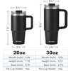 image:imageSUNWILL 20 oz Tumbler with Handle and Straw Leak ProofTravel Coffee Mug with Lid Stainless Steel Cup Insulated for Office amp Gym Cupholder Friendly Powder Coated OrchidPowder Coated Black