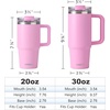 image:imageSUNWILL 20 oz Tumbler with Handle and Straw Leak ProofTravel Coffee Mug with Lid Stainless Steel Cup Insulated for Office amp Gym Cupholder Friendly Powder Coated OrchidPowder Coated Pink