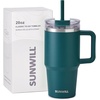 image:imageSUNWILL 20 oz Tumbler with Handle and Straw Leak ProofTravel Coffee Mug with Lid Stainless Steel Cup Insulated for Office amp Gym Cupholder Friendly Powder Coated OrchidPowder Coated Deep Teal