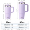 image:imageSUNWILL 20 oz Tumbler with Handle and Straw Leak ProofTravel Coffee Mug with Lid Stainless Steel Cup Insulated for Office amp Gym Cupholder Friendly Powder Coated OrchidPowder Coated Orchid