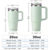 image:imageSUNWILL 20 oz Tumbler with Handle and Straw Leak ProofTravel Coffee Mug with Lid Stainless Steel Cup Insulated for Office amp Gym Cupholder Friendly Powder Coated OrchidPowder Coated Matcha Cream