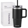 image:imageSUNWILL 20 oz Tumbler with Handle and Straw Leak ProofTravel Coffee Mug with Lid Stainless Steel Cup Insulated for Office amp Gym Cupholder Friendly Powder Coated OrchidPowder Coated Black