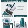 image:imageSUNWILL 20 oz Tumbler with Handle and Straw Leak ProofTravel Coffee Mug with Lid Stainless Steel Cup Insulated for Office amp Gym Cupholder Friendly Powder Coated OrchidPowder Coated Deep Teal