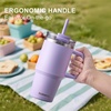 image:imageSUNWILL 20 oz Tumbler with Handle and Straw Leak ProofTravel Coffee Mug with Lid Stainless Steel Cup Insulated for Office amp Gym Cupholder Friendly Powder Coated OrchidPowder Coated Orchid