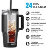 image:imageSUNWILL 20 oz Tumbler with Handle and Straw Leak ProofTravel Coffee Mug with Lid Stainless Steel Cup Insulated for Office amp Gym Cupholder Friendly Powder Coated OrchidPowder Coated Black