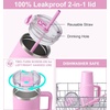 image:imageSUNWILL 20 oz Tumbler with Handle and Straw Leak ProofTravel Coffee Mug with Lid Stainless Steel Cup Insulated for Office amp Gym Cupholder Friendly Powder Coated OrchidPowder Coated Pink