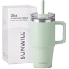 image:imageSUNWILL 20 oz Tumbler with Handle and Straw Leak ProofTravel Coffee Mug with Lid Stainless Steel Cup Insulated for Office amp Gym Cupholder Friendly Powder Coated OrchidPowder Coated Matcha Cream