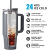 image:imageSUNWILL 20 oz Tumbler with Handle and Straw Leak ProofTravel Coffee Mug with Lid Stainless Steel Cup Insulated for Office amp Gym Cupholder Friendly Powder Coated OrchidPowder Coated Charcoal