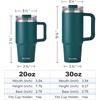 image:imageSUNWILL 20 oz Tumbler with Handle and Straw Leak ProofTravel Coffee Mug with Lid Stainless Steel Cup Insulated for Office amp Gym Cupholder Friendly Powder Coated OrchidPowder Coated Deep Teal