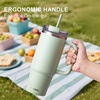 image:imageSUNWILL 20 oz Tumbler with Handle and Straw Leak ProofTravel Coffee Mug with Lid Stainless Steel Cup Insulated for Office amp Gym Cupholder Friendly Powder Coated OrchidPowder Coated Matcha Cream