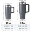 image:imageSUNWILL 20 oz Tumbler with Handle and Straw Leak ProofTravel Coffee Mug with Lid Stainless Steel Cup Insulated for Office amp Gym Cupholder Friendly Powder Coated OrchidPowder Coated Charcoal