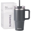 image:imageSUNWILL 20 oz Tumbler with Handle and Straw Leak ProofTravel Coffee Mug with Lid Stainless Steel Cup Insulated for Office amp Gym Cupholder Friendly Powder Coated OrchidPowder Coated Charcoal