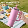 image:imageSUNWILL 20 oz Tumbler with Handle and Straw Leak ProofTravel Coffee Mug with Lid Stainless Steel Cup Insulated for Office amp Gym Cupholder Friendly Powder Coated OrchidPowder Coated Pink