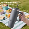 image:imageSUNWILL 20 oz Tumbler with Handle and Straw Leak ProofTravel Coffee Mug with Lid Stainless Steel Cup Insulated for Office amp Gym Cupholder Friendly Powder Coated OrchidPowder Coated Charcoal